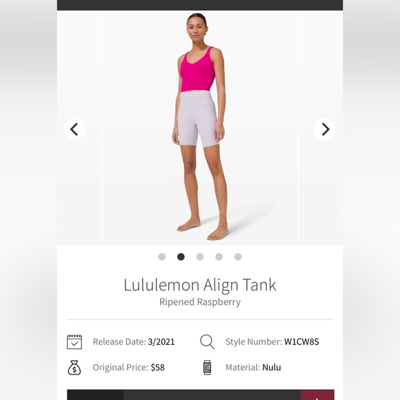 Lululemon Align Tank Ripened Raspberry Size 6 - No Padding - Picture 13 of 13